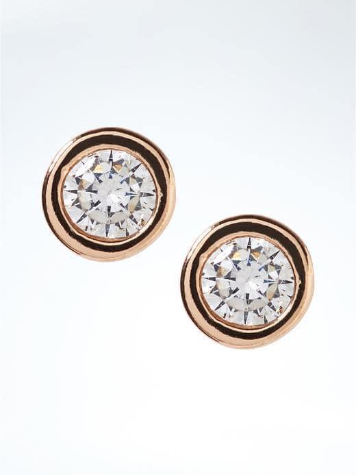 Banana Republic Delicate Bare Stone Stud Earring - Rose Gold