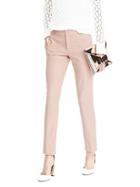 Banana Republic Womens Ryan Fit Pink Herringbone Pant Size 0 Regular - Pink