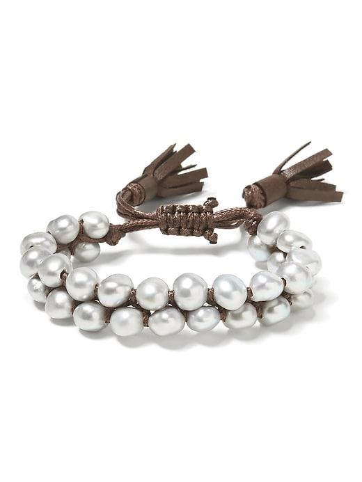 Banana Republic Womens In2 Design  ; Victoria Pearl Tassel Bracelet Gray Size One Size