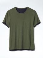 Banana Republic Mens Relaxed Double Layer Tee - Stem Green