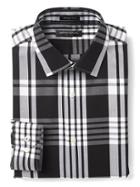 Banana Republic Mens Grant Fit Non Iron Bold Plaid Shirt - Black