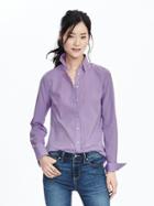 Banana Republic Womens Riley Fit Shirt Size 0 - Lilac Combo