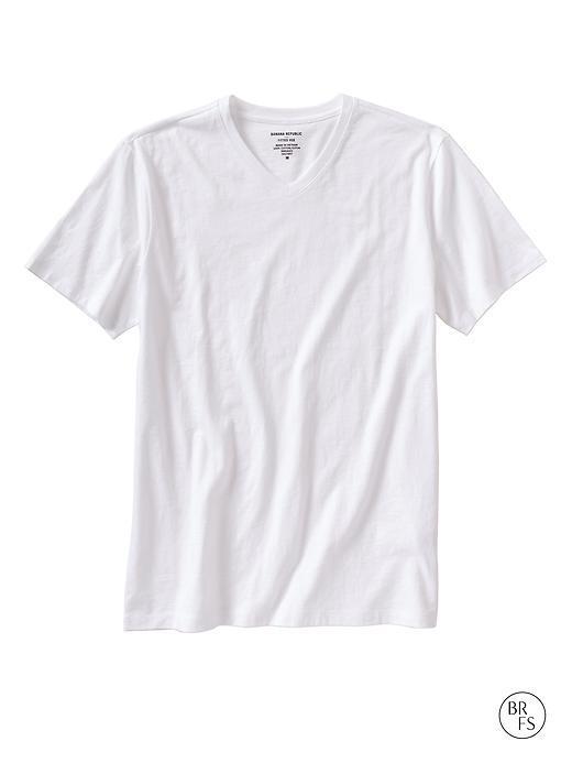 Banana Republic Factory Fitted V Neck Tee - White