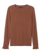 Banana Republic Fine Italian Superloft Ruffle Cuff Crew - Nutmeg