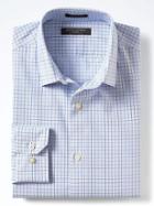 Banana Republic Mens Grant Fit Non Iron Stretch Check Shirt - Anchor Royal