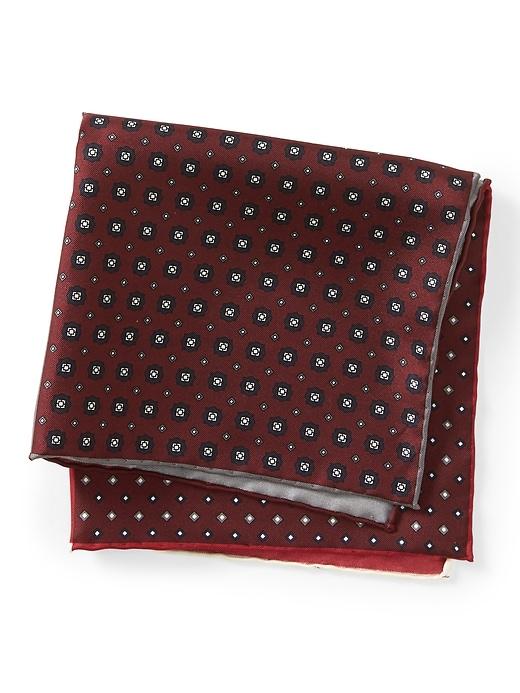Banana Republic Mens 4-in-1 Silk Pocket Square Wine Size One Size