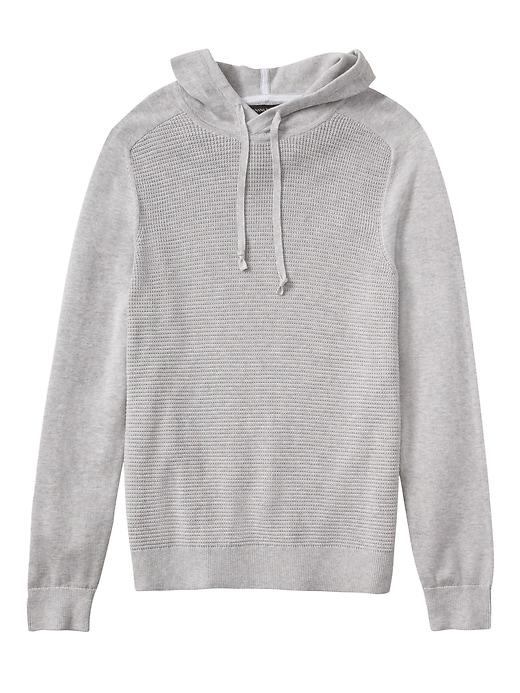Banana Republic Mens Supima Cotton Waffle-knit Sweater Hoodie Silver Star Size Xl
