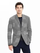 Banana Republic Mens Slim Grey Patchwork Wool Sport Coat Size 36 Regular - Gray