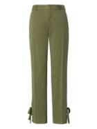 Banana Republic Womens Petite Avery Straight-fit Lace-up Hem Pant Olive Size 00