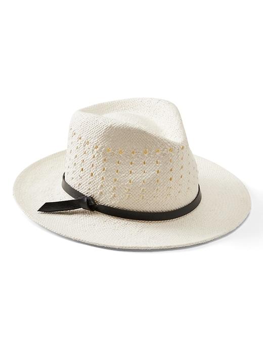 Banana Republic Womens Open Weave Panama Hat Bone Size L/xl