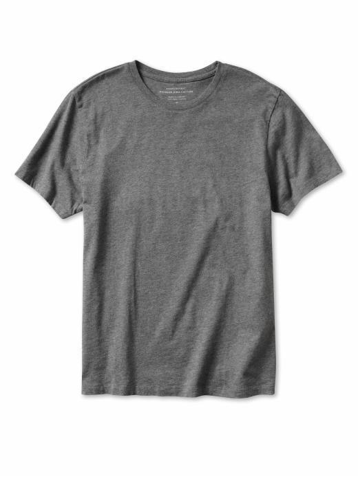 Banana Republic Men's New Pima Dark Heather Charcoal Tee Shirt - Dark Heather Charcoal