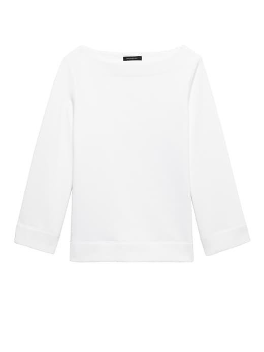 Banana Republic Womens Life In Motion Cool-comfort Fleece Wide-sleeve Top White Size M