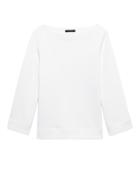 Banana Republic Womens Life In Motion Cool-comfort Fleece Wide-sleeve Top White Size M