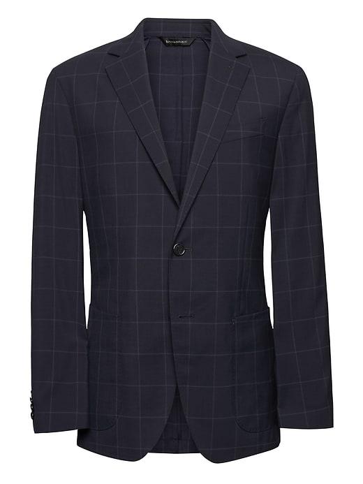 Banana Republic Mens Slim Navy Smart-weight Performance Wool Blend Suit Jacket Navy Size 32