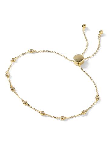 Banana Republic Womens Everyday Luxuries 14k Gold-plated Cz Slider Bracelet Gold Size One Size