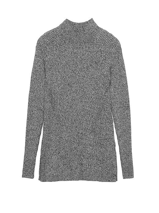 Banana Republic Womens Fitted Turtleneck Sweater Tunic Heather Gray Size Xs