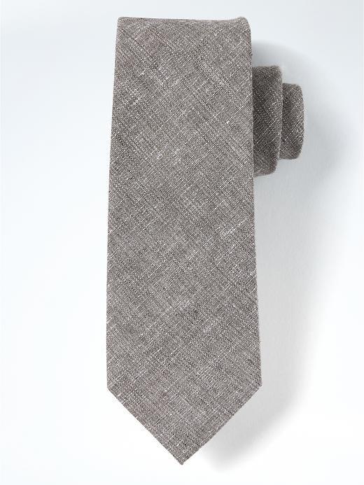 Banana Republic Mens Linen Cotton Nanotex Tie - Dark Gray
