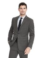 Banana Republic Mens Slim Grey Camel Plaid Wool Suit Jacket - Gray