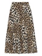 Banana Republic Leopard Print Pleated Midi Skirt