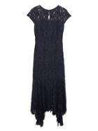 Banana Republic Womens Petite Lace Trumpet Midi Dress Navy Size 2
