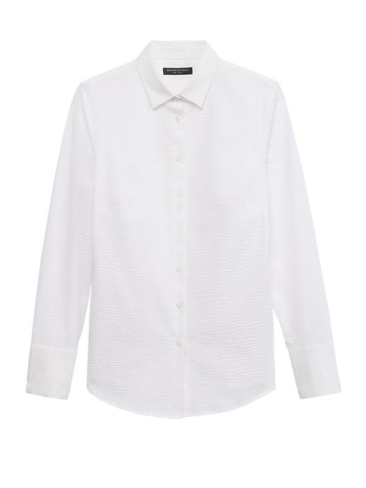 Banana Republic Womens Riley Tailored-fit Seersucker Shirt White Size 0