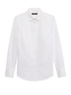 Banana Republic Womens Riley Tailored-fit Seersucker Shirt White Size 0