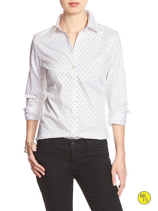 Banana Republic Factory Non Iron Poplin Shirt Size 0 - Mini Star Print