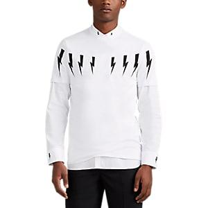 Neil Barrett Men's Lightning-bolt-print Cotton T-shirt - White