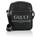 Gucci Men's Leather Messenger Bag - Black