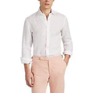 Ralph Lauren Purple Label Men's Slub Linen Shirt - White