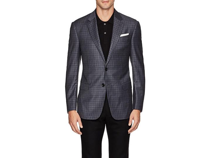 Giorgio Armani Men's Soft Gingham Wool Two-button Sportcoat
