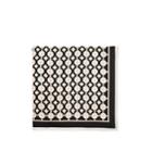 Bigi Men's Deco-pattern Silk Pocket Square - Black