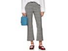 Pt01 Women's Checked Wool Crop Flared Trousers