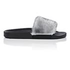 Givenchy Women's Mink Fur Slide Sandals - Silver