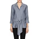 L'agence Women's Colette Chambray Tie-front Shirt - Blue