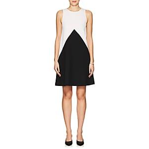 Lisa Perry Women's Colorblocked Wool Crepe A-line Dress-white