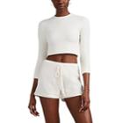 Joostricot Women's Brushed Stretch Cashmere-blend Crop Sweater - White