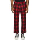 R13 Women's Plaid Cotton Flannel Trousers-red