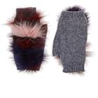 House Of Lafayette Women's Fur-trimmed Cashmere Fingerless Gloves-gray
