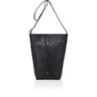 Kara Women's Panel Pail Leather Bucket Bag-black