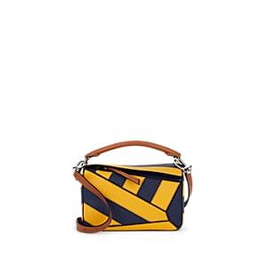 Loewe Women's Puzzle Rugby Small Leather Shoulder Bag - Yellow Mango, Marine
