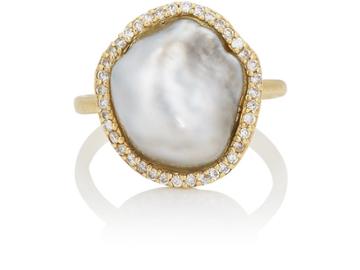 Samira 13 Women's Diamond & Keshi Pearl Ring