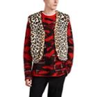 Neil Barrett Men's Leopard-print Faux-fur Cropped Vest - Lt. Brown