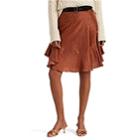 Masscob Women's Hamel Floral Silk Miniskirt - Orange