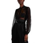 Givenchy Women's Semi-sheer Lace Blouse - Black