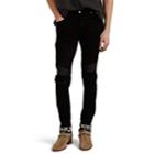 Amiri Men's Mx2 Leather-inset Distressed Skinny Jeans - Black
