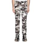 Balenciaga Men's Camouflage Cotton Cargo Pants-light Gray
