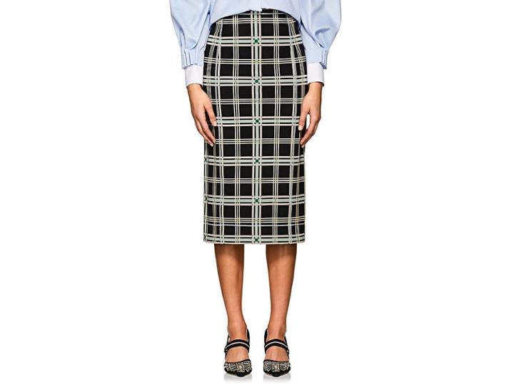 Fendi Women's Plaid Compact Knit Pencil Skirt
