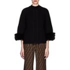 Fendi Women's Fur-cuff Cashmere Sweater - Black