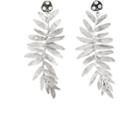 Julie Wolfe Women's Fern-shaped Drop Earrings-silver